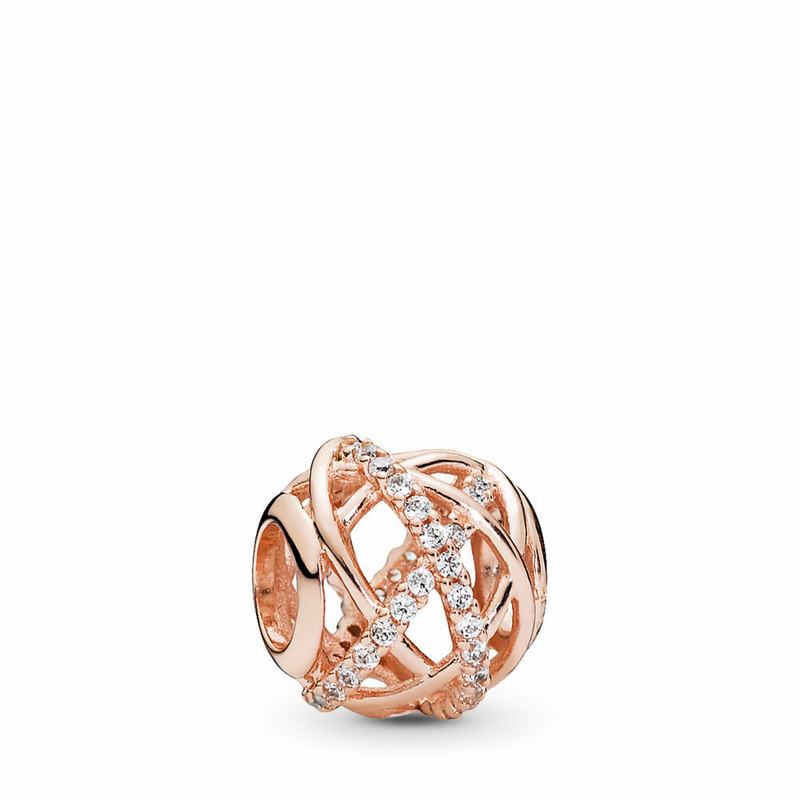 Pandora Sparkling Paw Print Charm NZ, Pandora Rose™ (428360-TGR)